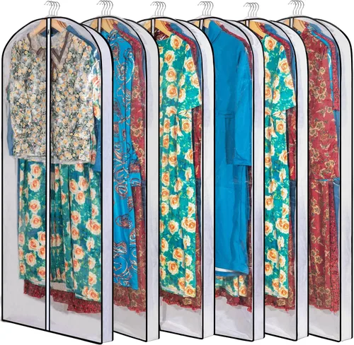 Miniatura 11 de Mskitchen Almacenamiento de ropa colgante con fundas reforzadas de 4 pulgadas (juego de 6) – Traje transparente, suéter, camisa, protectores