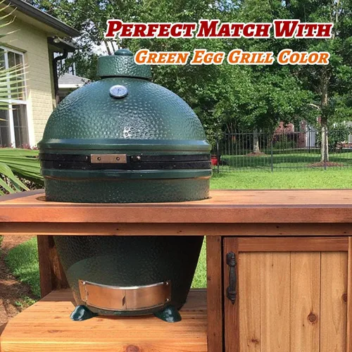 Miniatura 2 de Dracarys - Zapatos de cerámica para barbacoa para huevos grandes de color verde, zapatos de parrilla verdes con base de huevo, accesorios utilizados