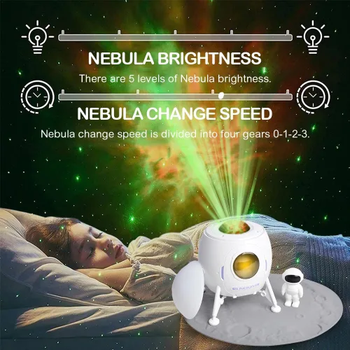 Miniatura 4 de Proyector de estrellas y galaxias astronautas, luz nocturna, Space Man Lander Astronauta Buddy Starry Nebula Proyector de techo Sky LED Starlight