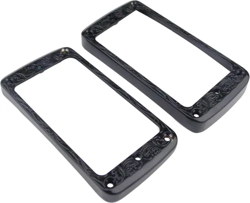 Miniatura 3 de Guyker Juego de anillos de montaje Humbucker de metal con parte inferior curvada – Reemplazo de marco de cubierta de pastillas para puente y cuello