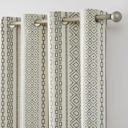 Miniatura 2 de Melodieux Cortinas bohemias 80% opacas de 63 pulgadas de largo para dormitorio, sala de estar, oscurecimiento de sala de estar, cortinas