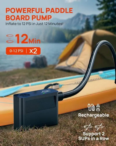 Miniatura 3 de Paddle Board Pump - 150PSI Paddle Board Air Compressor, 4X Faster Electric Pump with 9 Modes, All-in-One Auto Air Pump for Car Tires, Motor Bike