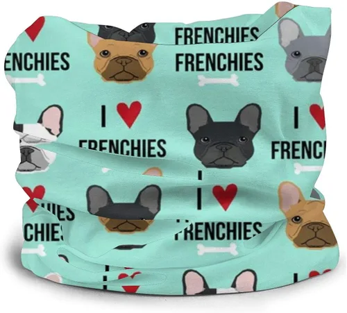 Miniatura 4 de Bandana de cubierta de cara para cachorros de Bulldog francés, para hombres y mujeres, multifuncional, bufanda, pasamontañas