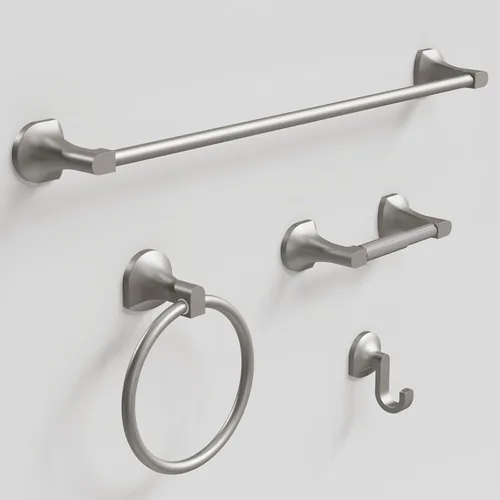 Miniatura 3 de BGL Juego de accesorios de baño de níquel cepillado ajustable expandible, juego de 4 piezas de accesorios de baño montado en la pared, gancho