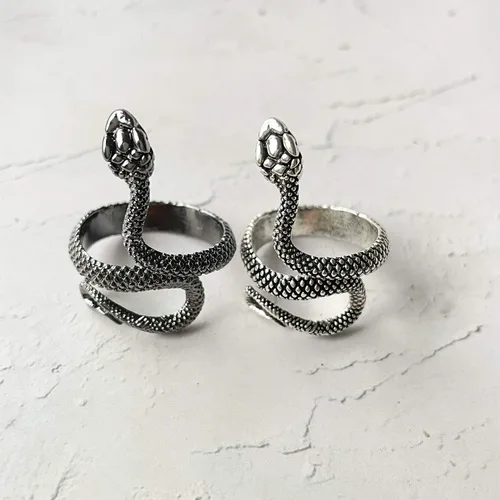 Miniatura 5 de Anillo largo tiantian serpiente para mujer Animal Punk Vintage Anillos ajustables plata serpiente anillos
