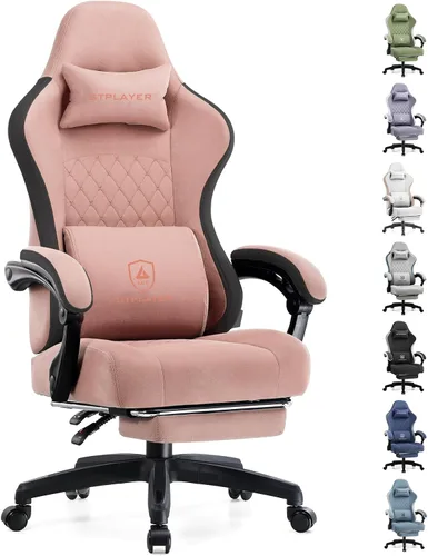 Miniatura 8 de GTPLAYER Silla Gaming, Silla de Oficina para Computadora con Cojín de Resorte de Bolsillo, Reposabrazos de Conexión y Reposapiés, Silla Ergonómica