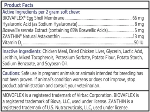 Miniatura 7 de MOVOFLEX - Masticables suaves para el apoyo de cadera y articulaciones para perros pequeños, 60 unidades de Virbac