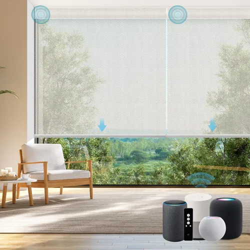 Miniatura 13 de SmartWings Persianas Enrollables Inteligentes Motorizadas con Filtro de Luz, Persianas Eléctricas con Control Remoto para Ventanas Compatibles