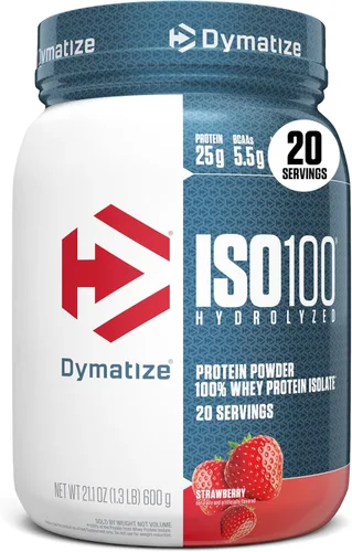 Miniatura 23 de Dymatize x Dunkin' Glazed Donut ISO100 Proteína de suero en polvo, 0.88 oz de proteína, 0.19 oz de BCAA, 120 Cal., Sin gluten, 0.04 oz de grasa