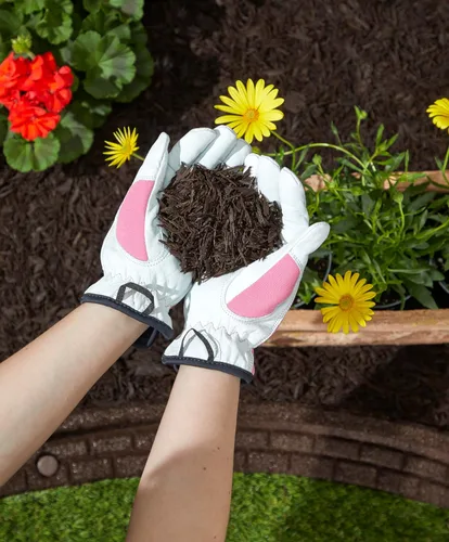 Miniatura 3 de Rubberific Mantillo de Goma Triturada Premium para Jardines, Césped y Paisajismo Color de Larga Duración Parece Mantillo de Madera Natural