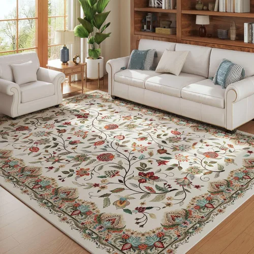 Miniatura 88 de Rugcomf Alfombra de pasillo de 2 x 6 pies, lavable, bohemio, suave, antideslizante, no desprende pelusa, lana sintética, estilo vintage para cocina