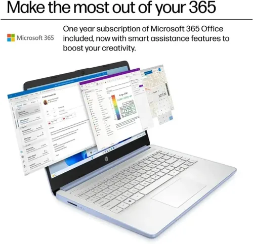 Miniatura 7 de HP 14 Laptop ultraligera para estudiantes y hogar (LED de 14 pulgadas, Office 365 de 1 año, Intel N150 de 4 núcleos (>N4120), 4 GB de RAM, 128 GB