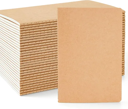 Miniatura 9 de feela Paquete de 8 cuadernos de papel kraft sin forro, bloc de notas en blanco para dibujar y escribir, cuaderno de bocetos pequeño diario de viaje
