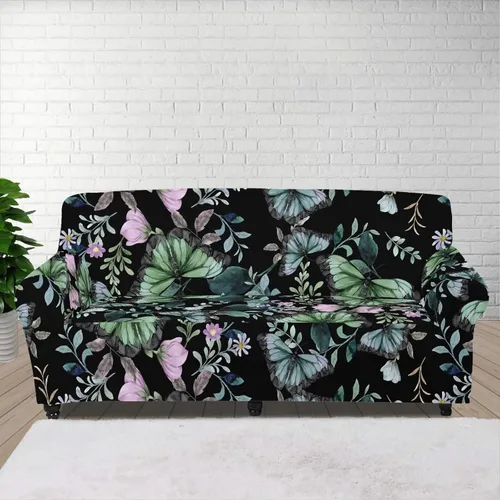Miniatura 14 de GIFTPUZZ Funda de sofá roja navideña, protector de sofá con parte inferior elástica para sala de estar, dormitorio y decoración de oficina, elegante
