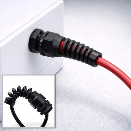 Miniatura 3 de MGI SpeedWare Prensaestopas flexibles NPT de 3/4", alivio de tensión de agarre en espiral para coleta (paquete de 2)