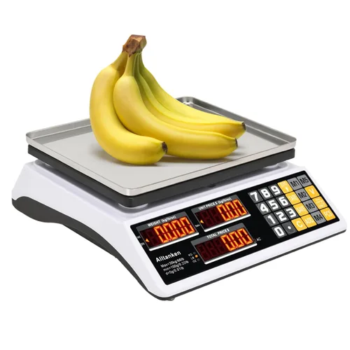 Miniatura 14 de Báscula comercial de alimentos de 88 libras / kilogramos/oz, escala de cálculo de precios con pantalla doble, recargable, placa reversible 88lb