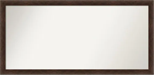 Miniatura 442 de Amanti Art Espejo de pared personalizado no biselado (24 x 27 pulgadas), marco estrecho de nogal chipre - varios tamaños personalizados - Espejo