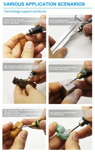 Miniatura 5 de Ryoma Brocas de diamante para herramientas rotativas de metal para carpintería de metal, para tallado, vástago de 3/32 pulgadas (0.093 in), paquete