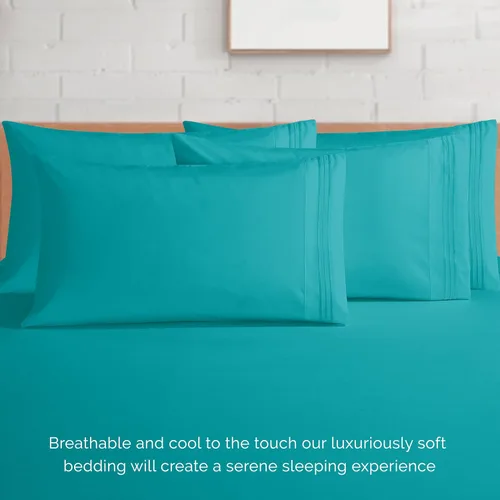 Miniatura 7 de Elegant Comfort Lujoso juego de ropa de cama suave y acogedor de 6 piezas estilo egipcio, calidad prémium hotelera, 1500 hilos, resistente a