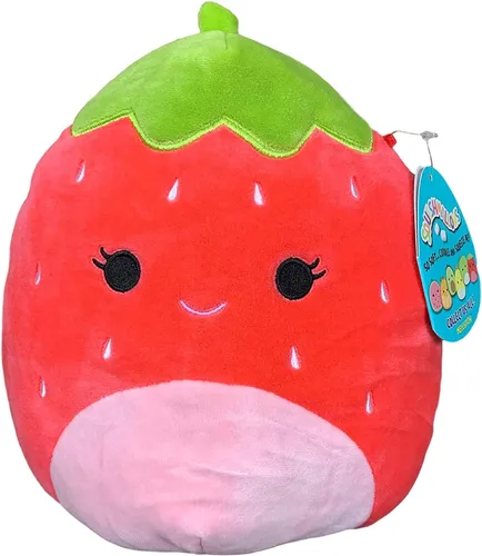 Squishmallows Oficial Kellytoy Food Squad - Juguetes de peluche suave (8 pulgadas, fresa escarlata)