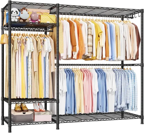 Miniatura 8 de Ulif F7 Plus - Perchero de ropa resistente, perchero para colgar ropa, 6 niveles, estante de almacenamiento portátil independiente de 68 pulgadas
