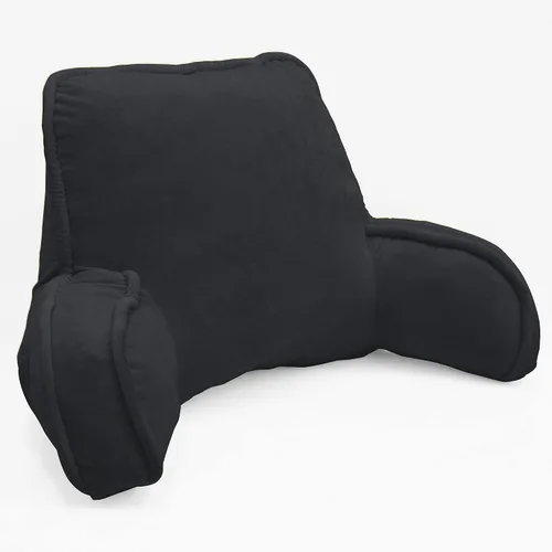Miniatura 24 de Almohada aterciopelada súper suave para respaldo de lectura, brazos y bolsillos, de 18 pulgadas de alto para sentarse en la cama, sofá, cojín