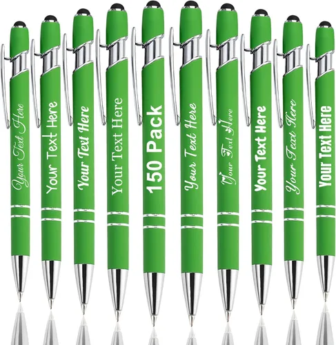 Miniatura 29 de Hasta 300 bolígrafos personalizados a granel con nombre personalizado con grabado gratis, puntas de lápiz capacitivo grabado, bolígrafo