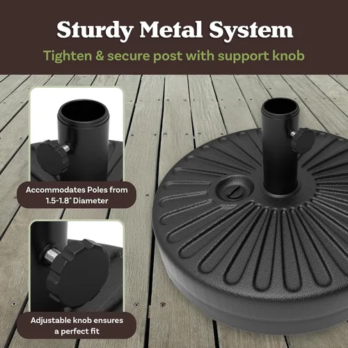 Miniatura 4 de Pure Garden - Soporte para paraguas – Base de sombrilla independiente rellenable de 50 libras – Llena de arena para uso al aire libre en cubiertas