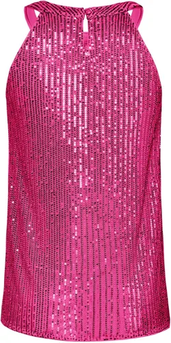 Miniatura 4 de GRACE KARIN Camisetas halter de lentejuelas para mujer, sin mangas, brillantes, fruncidas, fluidas, brillantes, para club, camisa de fiesta