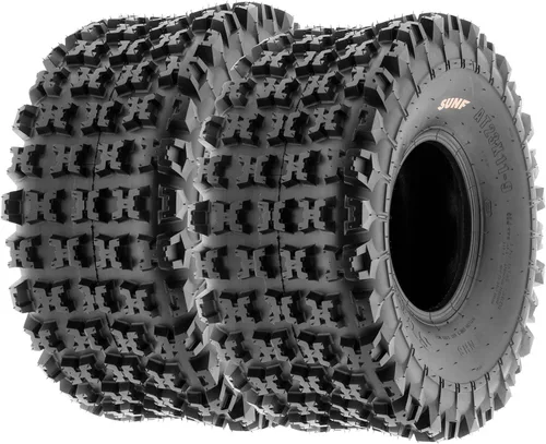 Miniatura 3 de SunF XC 19x7-8 delanteros y 18x10.5-8 traseros neumáticos knobby para ATV UTV, 6 PR sin cámara A027, juego de 4