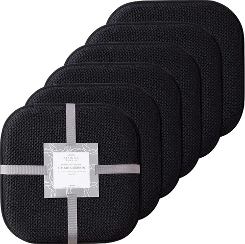 Miniatura 21 de Marina Decoration Cojín grueso y cómodo de espuma viscoelástica para silla, patrón de panal de abeja, goma antideslizante, para asiento trasero, lino