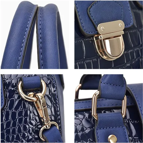 Miniatura 4 de Dasein - Bolso de mano para mujer, diseño de barril, cuero vegano, bolso de hombro, con asa superior, a la moda, bolso de trabajo