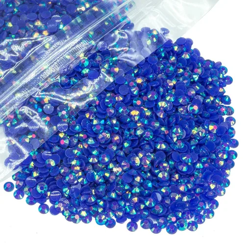 Miniatura 43 de qiipii - 5000 piezas, 4 mm, estrases AB de resina color aguamarina verde para manualidades, piedras de gel planas verde agua AB, gemas al por mayor