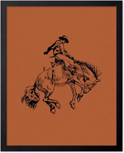 Miniatura 104 de Poster Master Póster de Rodeo marrón – Estampado retro de vaquero sobre caballo – Arte de vaquero – Arte occidental – Arte del salvaje oeste