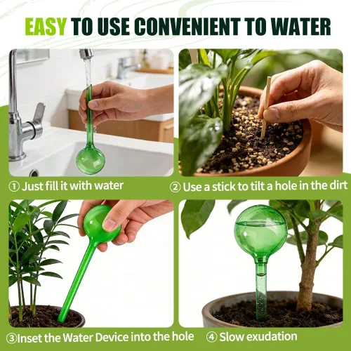 Miniatura 5 de Yahpetes Globo de riego automático Globos de riego de plantas Bombillas de riego de plástico Waterer Flower Water Drip Irrigationdevice Sistema