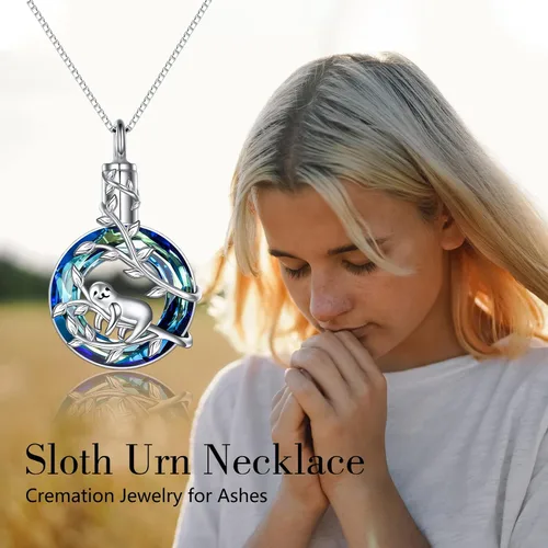 Miniatura 2 de POPKIMI Sloths Gifts for Women S925 Sterling Silver Sloth Pendant Necklace Memorial Jewelry Gifts Birthday Christmas