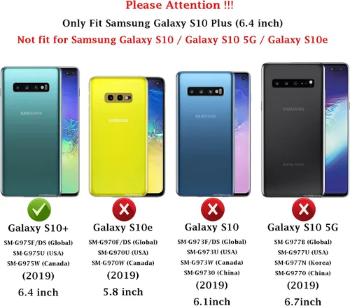 Miniatura 2 de Funda para Samsung Galaxy S10 Plus con cubierta para lente de cámara, protector de pantalla HD, resistente a caídas de grado militar, soporte