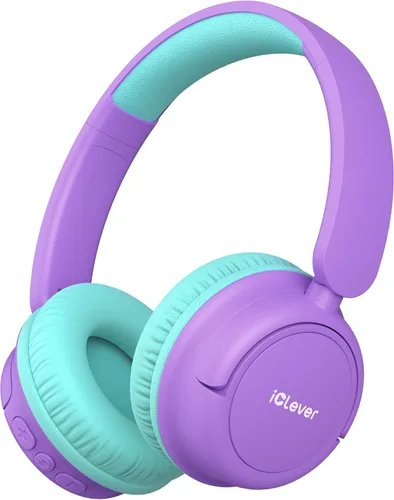 Miniatura 15 de iClever BTH22 - Auriculares Bluetooth para niños, tiempo de reproducción de 60 horas, carga rápida USB C, Bluetooth 5.4, cable AUX, volumen seguro