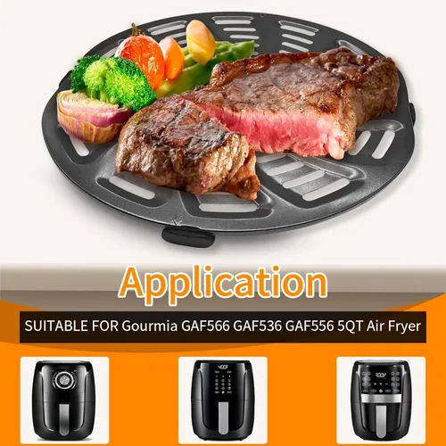 Miniatura 3 de ZuKaYeHome Placa de parrilla para freidora de aire para Gourmia GAF566 GAF536 GAF556 5QT, antiadherente de 8.8 x 8.4 pulgadas, piezas de repuesto