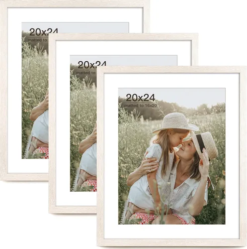 Miniatura 34 de Momentworth Portarretratos de 4 x 6 pulgadas con paspartú para 3.5 x 5 pulgadas, marcos de fotos con grano de madera negra envejecida para pared