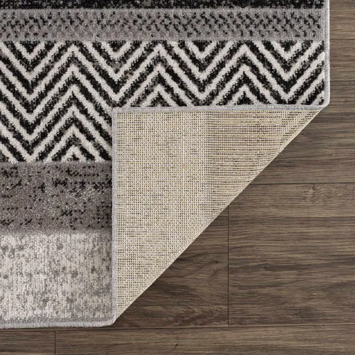 Miniatura 6 de Hauteloom Middlestown - Alfombra lavable a máquina para sala de estar, dormitorio, color negro, beige, gris, 5 pies 3 pulgadas x 7 pies