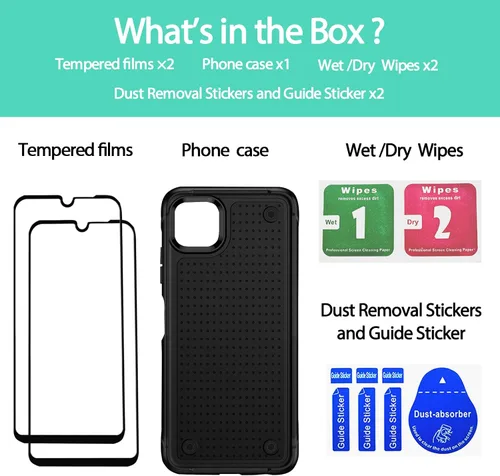 Miniatura 3 de Jeylly Compatible con Samsung Galaxy A22 5G Funda, Funda Samsung A22 5G con 2pcs protectores de pantalla de vidrio templado