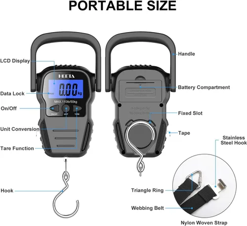 Miniatura 3 de HEETA Bolsa impermeable sensible a la pantalla táctil impermeable con correa ajustable para la cintura incluida con báscula de pescado con pantalla