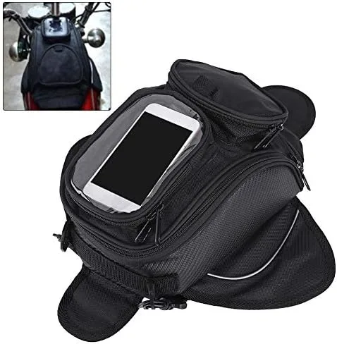 Miniatura 2 de Aramox Bolsa de tanque de motocicleta, bolsa magnética universal, bolsa de sillín de motocicleta con correa