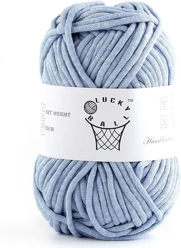 Miniatura 14 de Hilo de 100g para Ganchillo y Tejer, 66 yardas/60m de Hilo de Algodón para Principiantes, Hilo de Mezcla de Acrílico Algodón-Nylon para Kit de Blanco