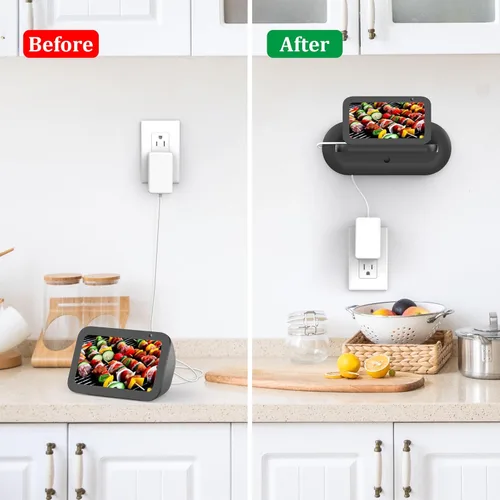 Miniatura 3 de PlusAcc Soporte de pared para Echo Show 5 - Soporte de gestión de cables para Echo Show 5 (3ª, 2ª y 1ª generación) y otros altavoces de menos de 15