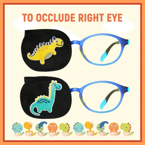 Miniatura 6 de Astropic 2 parches para los ojos para niños Parche de ojo de dinosaurio para niños para gafas Parches médicos para los ojos para niños con ojo