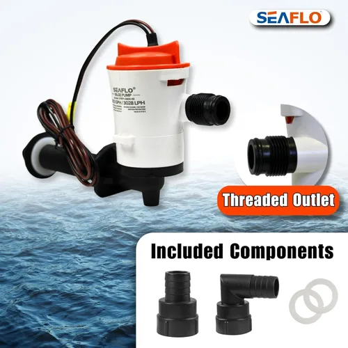 Miniatura 6 de Seaflo Livewell tanque de carnada viva sumergible con bomba de sentina para bote, 12 V, 800 gph