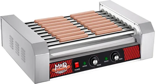 Great Northern Popcorn - Máquina de rodillos para perros calientes - Cocina de acero inoxidable con 9 rodillos - Cocina 24 perros calientes -