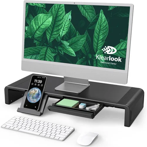 Elevador de Soporte para Monitor, Klearlook Elevador Plegable para Monitor de Computadora, Soporte de Computadora Ajustable en Altura, Elevador de